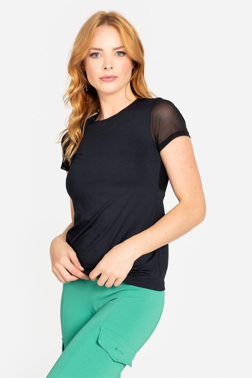 Blusa Soft Drape Ethereal Mesh A.V. - Preto