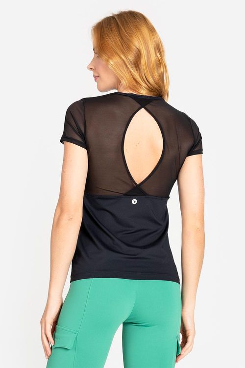 Blusa Soft Drape Ethereal Mesh A.V. - Preto