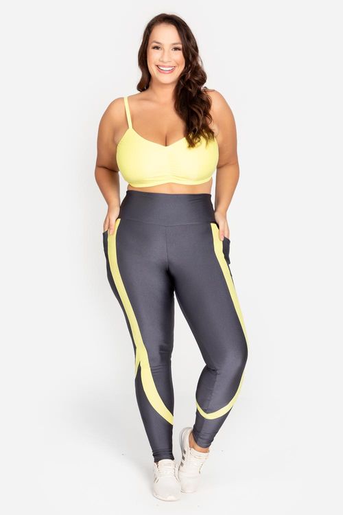 Calça Legging Lycra® Slim Shape Recorte A.V.24 - Chumbo