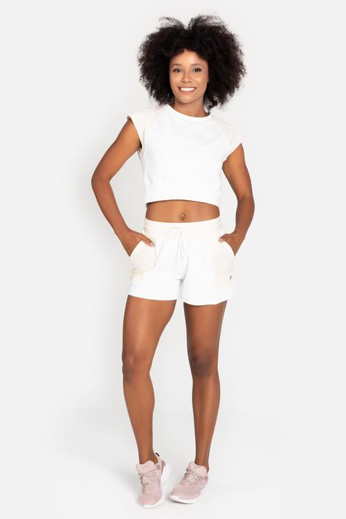 Shorts Comfy Fleece Raised A.V.24 - Branco