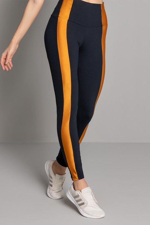 Calça Legging Contraste High Compression PROMO - Preto