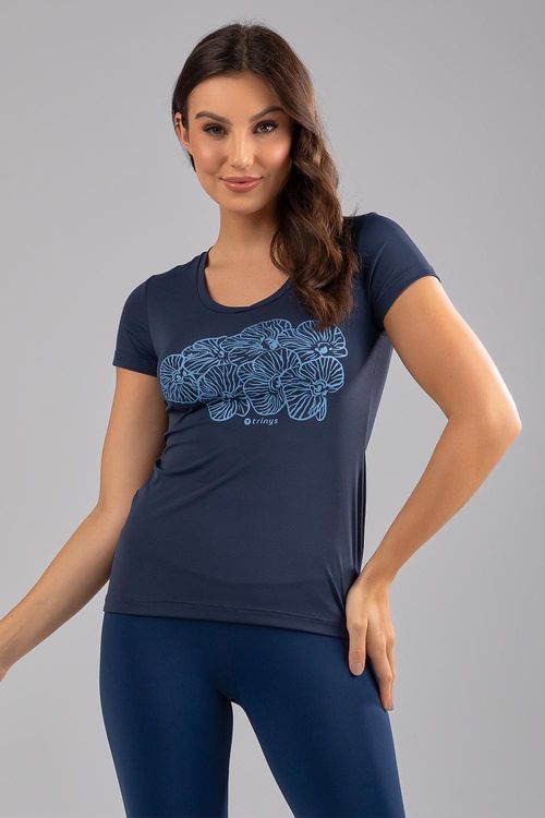 T-Shirt Eco Orquídea SPORTS 24 - Marinho Ebony