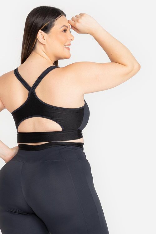 Top Plus Emana® Lumi com Bojo Removível VERÃO24 - Preto