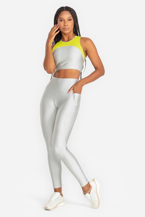 Legging Lumi com Bolsos VERÃO24 - Cinza Cromo