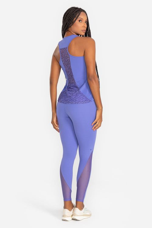 Legging Cover Recorte Mesh VERÃO24 - Celeste
