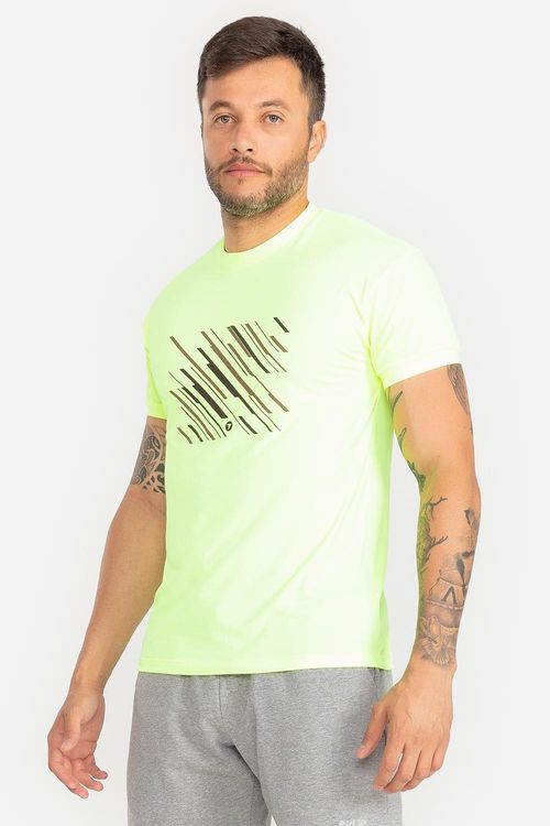 T-Shirt Eco Dry Barras Masculina VERÃO24 - Amarelo Limão