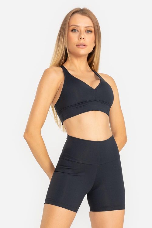 Top Flex Decote V com Bojo Removível - Preto