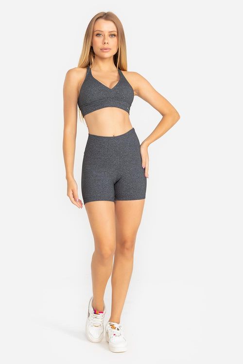 Shorts Essential Flex - Mescla Preto