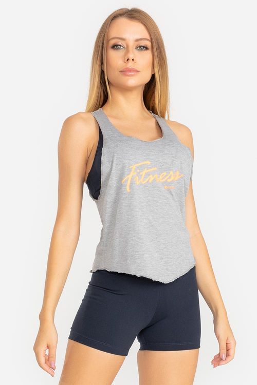 Camiseta Regata Essential Trinys Line - Mescla Claro