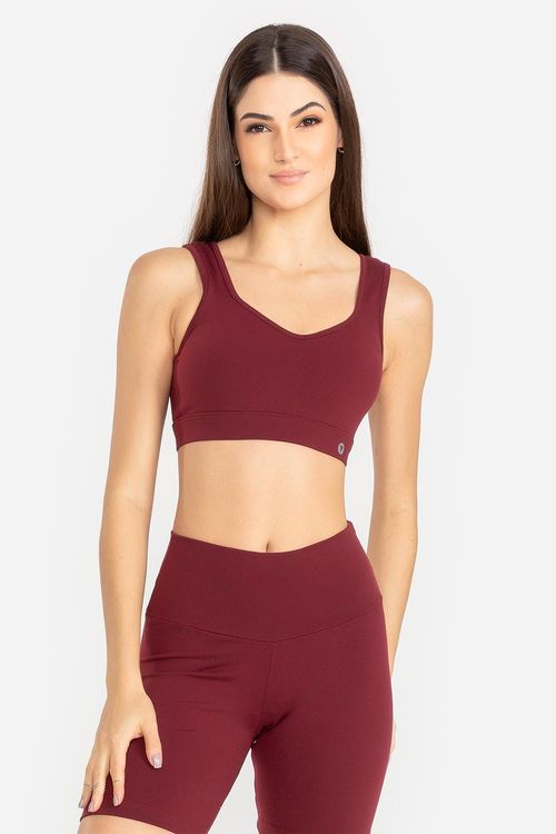 Top Com Fecho Essential High Compression - Bordô