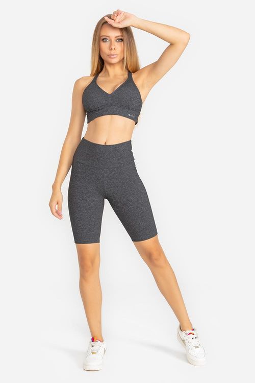 Bermuda Essential High Compression - Mescla Preto