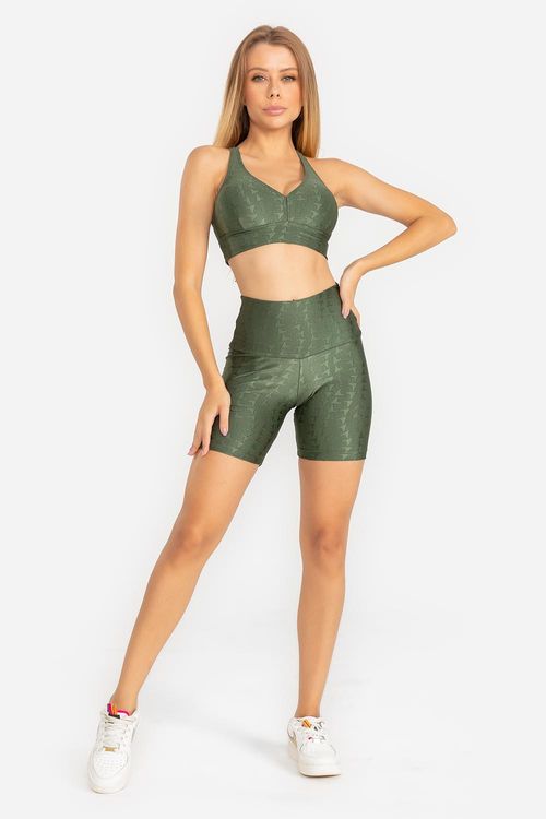 Shorts Intermediário Jacquard ID - Verde Croco