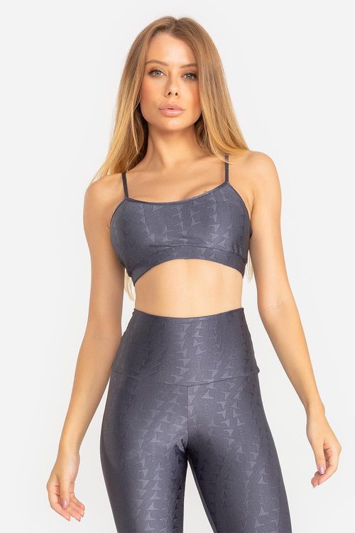 Top Jacquard ID com Bojo Removível - Chumbo