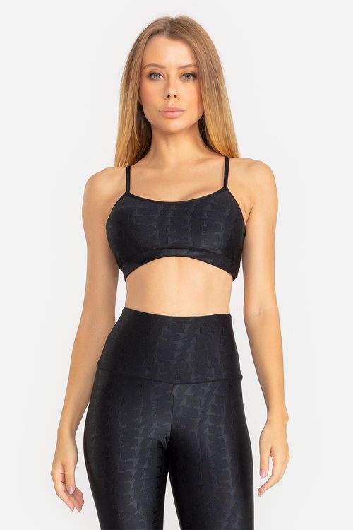 Top Jacquard ID com Bojo Removível - Preto