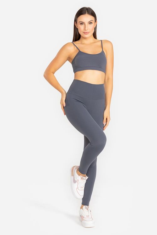 Calça Legging Nakay Comfort Fit Pocket - Chumbo