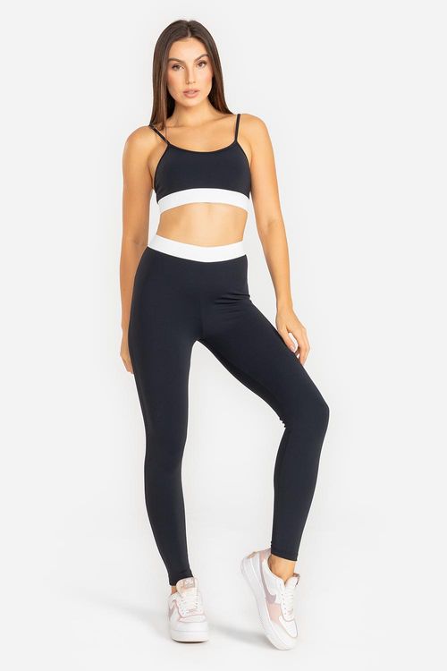 Calça Legging Nakay ID VERÃO24 - Preto/Branco