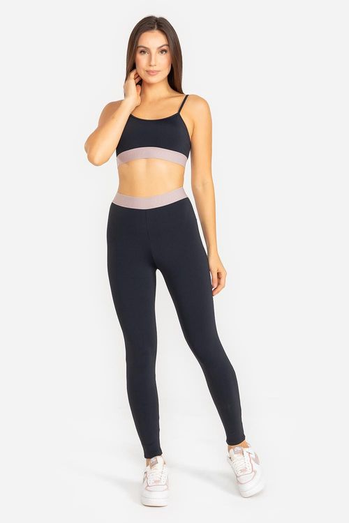 Calça Legging Nakay ID VERÃO24 - Preto/Taupe