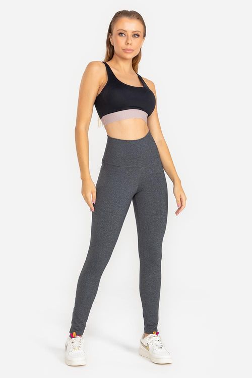 Legging High Compression ID VERÃO24 - Mescla Preto