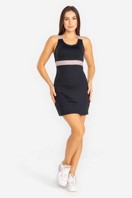 Vestido-Shorts Soft Touch ID VERÃO24 - Preto/Taupe