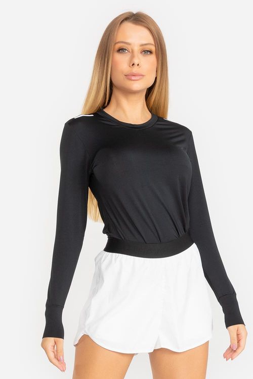 Blusa Manga Longa Com Refletivo - Preto