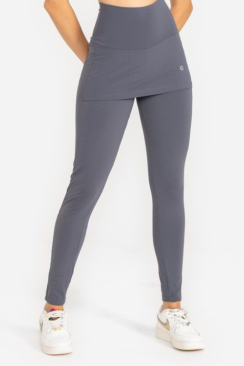 Calça Legging Com Saia Nakay - Chumbo