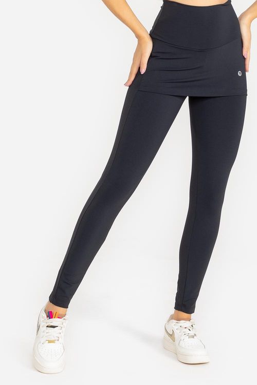 Calça Legging Com Saia Nakay INVERNO25 - Preto