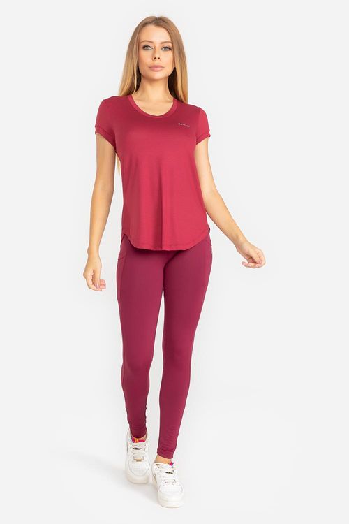 Calça Legging Soft Core Com Bolsos - Bordô
