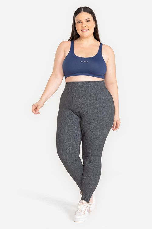 Calça Legging Plus Essential Flex - Mescla Preto