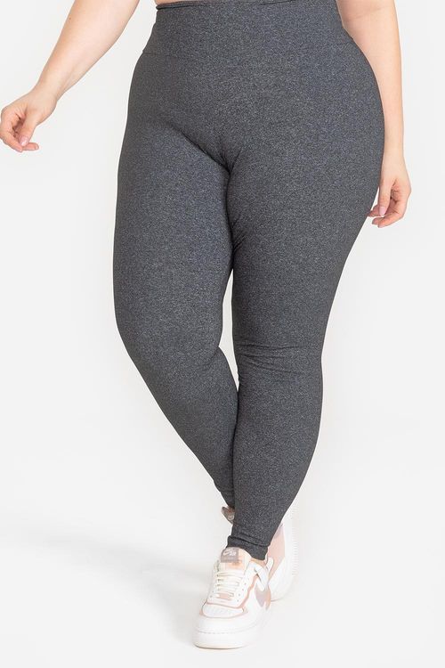 Calça Legging Plus Essential Flex - Mescla Preto