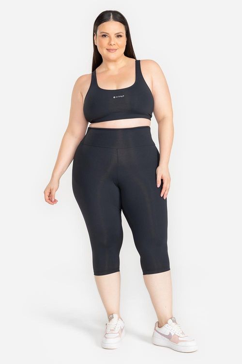 Calça Corsário Plus Essential Flex - Preto