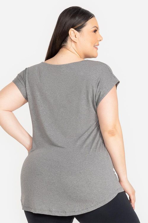 Blusa Fluidity Plus Essential Decote V - Mescla Forte
