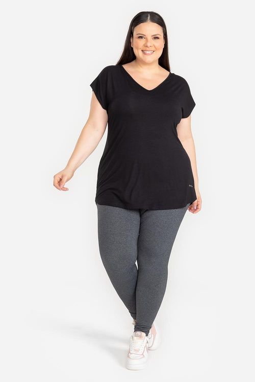 Calça Legging Plus Essential High Compression - Mescla Preto
