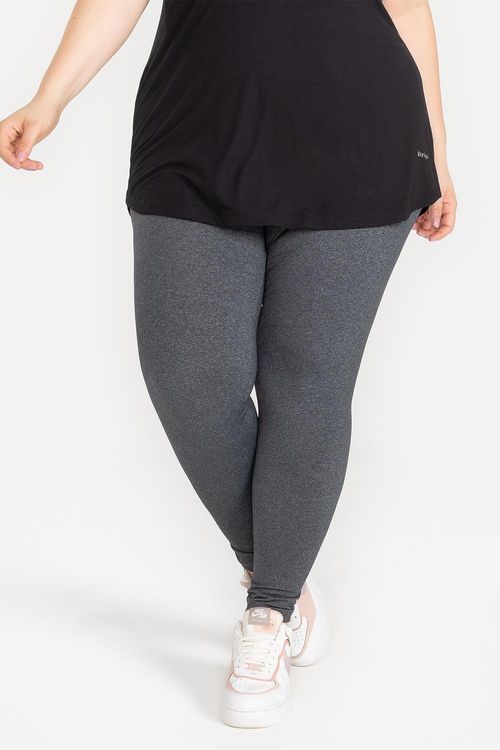 Calça Legging Plus Essential High Compression - Mescla Preto