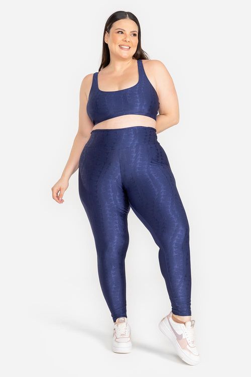 Calça Legging Plus Jacquard ID - Marinho