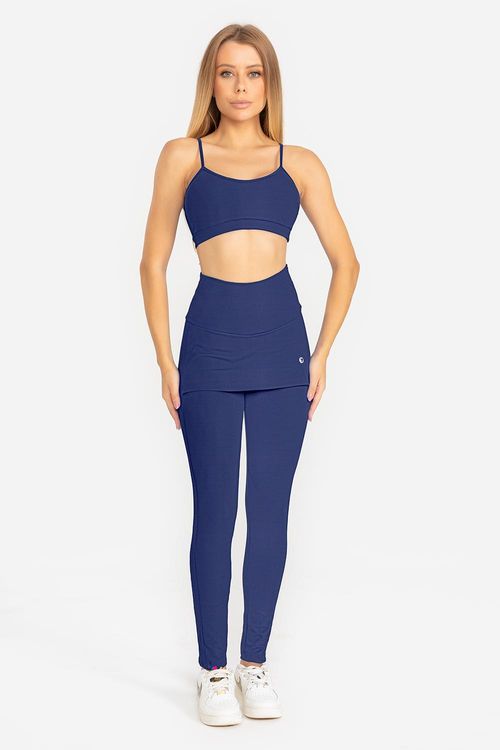 Calça Legging Com Saia Nakay - Marinho