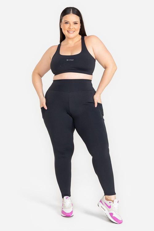 Calça Legging Plus Nakay com Bolsos VERÃO24 - Preto