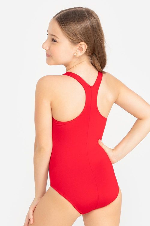 Maiô Infantil Fechado nas Costas - Vermelho