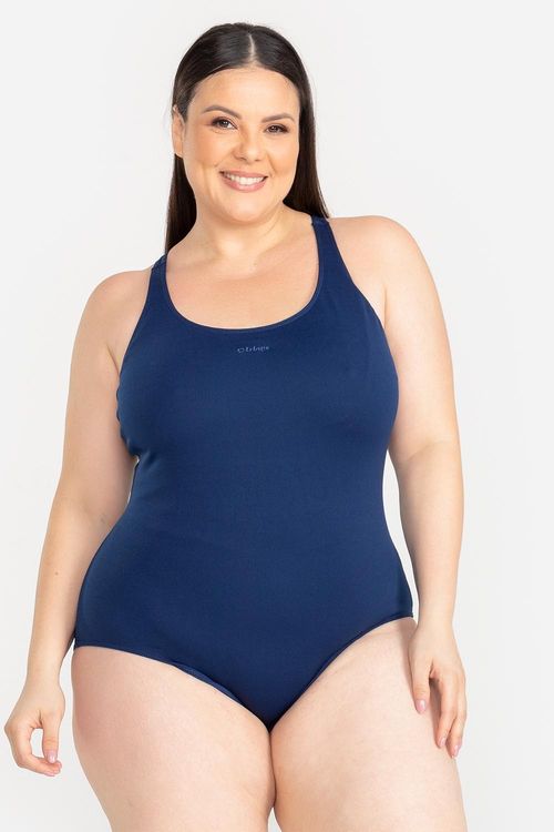 Maiô Plus Size Fechado nas Costas - MH