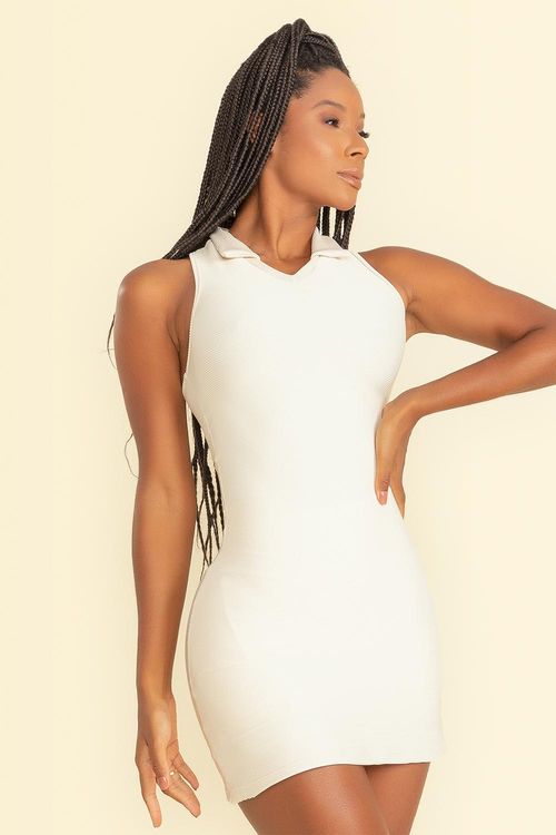 Vestido-Shorts Ribbed Emana c/ Bolso A.V.25 - Neutral