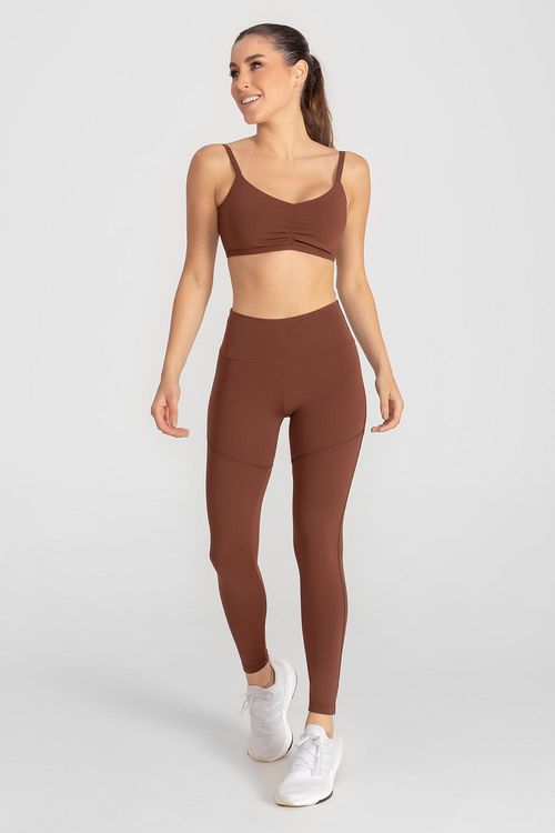 Calça Legging Impact com Recorte - Cacau