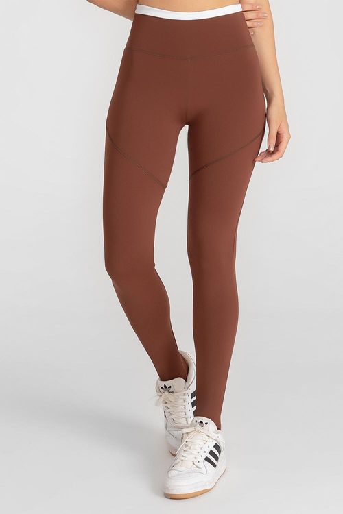 Calça Legging Impact Duo Recortes - Cacau
