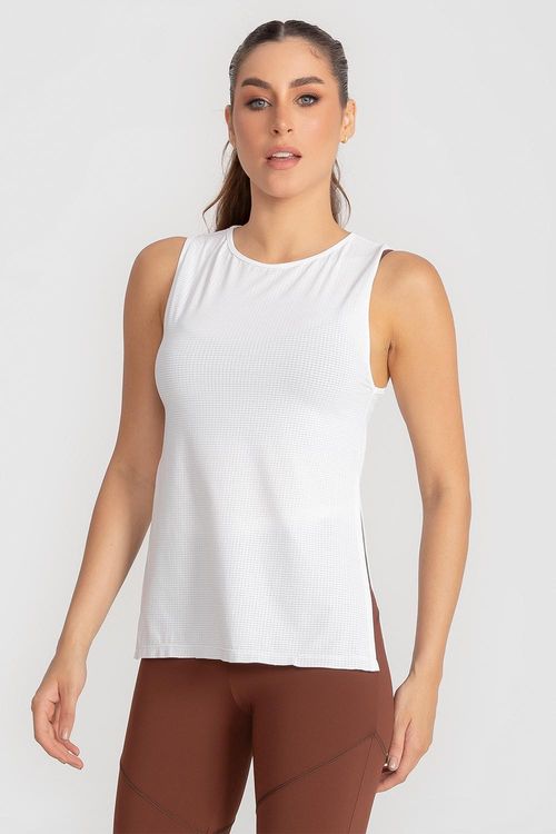 Blusa Regata Texture Air - Branco