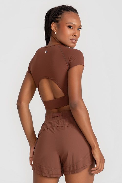 Blusa Cropped Impact com Recortes - Cacau