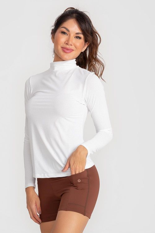 Blusa Texture Air Manga Longa - Branco