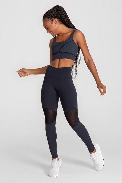 Calça Legging Emana Air Dois Bolsos - Preto