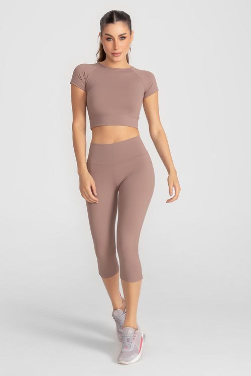 Calça Capri Emana com Mini Bolso - Nut