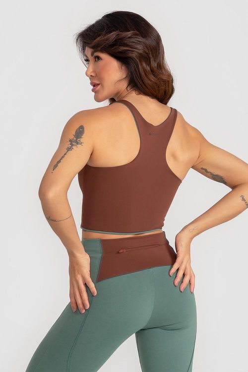 Top Dupla Face High Compression - Herb/ Cacau