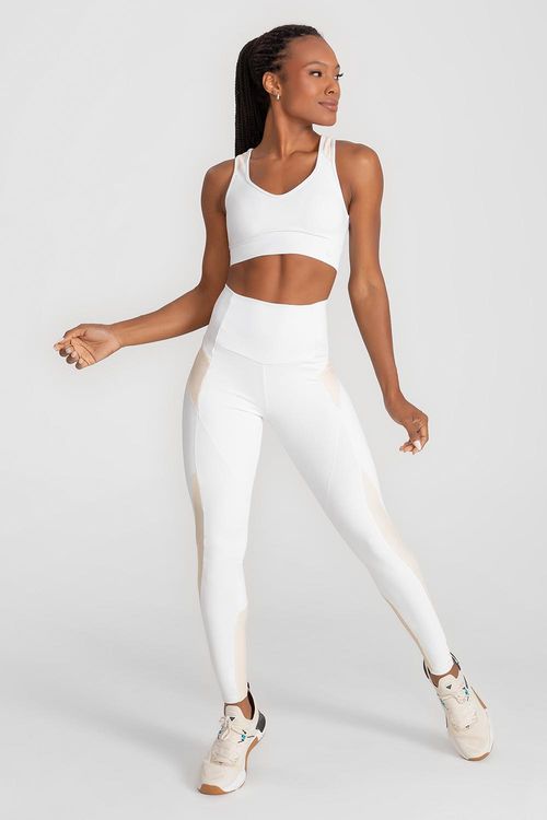 Calça Legging Emana Ribbed - Branco