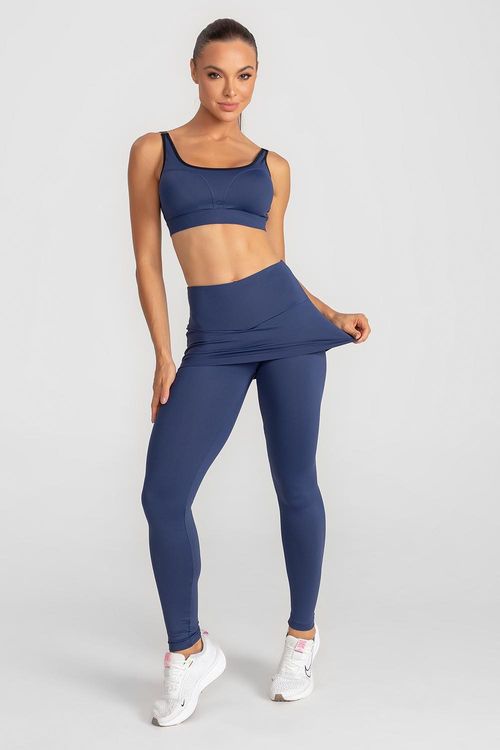 Calça Legging Soft Essential Com Saia - Marinho