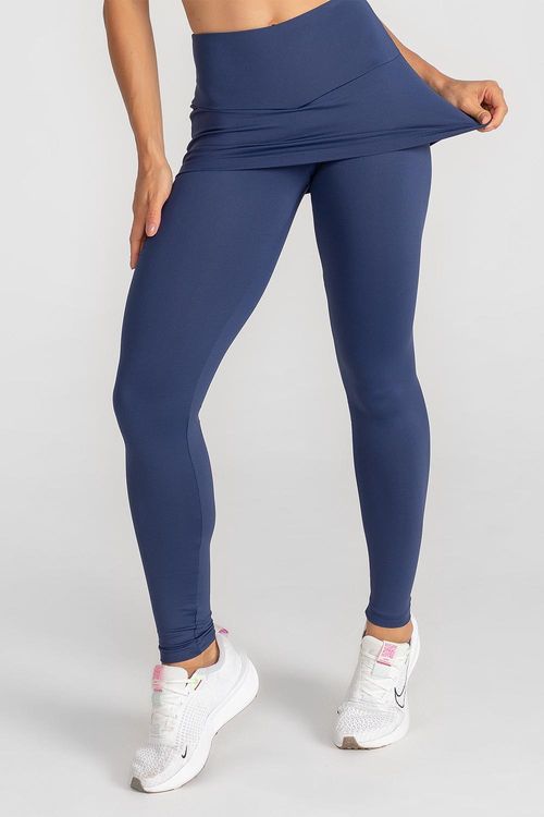 Calça Legging Soft Essential Com Saia - Marinho